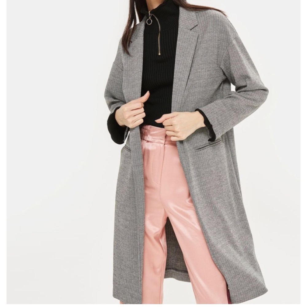 TOPSHOP Herringbone Jersey Chuck On Coat